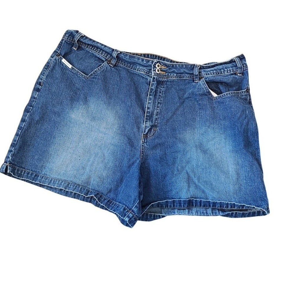 Carolina Blues Women 22W Shorts Denim Blue Dark Wash Chino Cotton Vintage